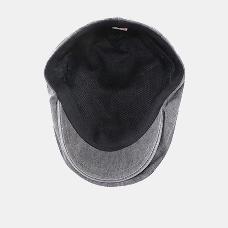 Einfarbige Baskenmütze Aus Baumwolle Für Herren Retro Washed Dome Forward Cap Ballonmütze