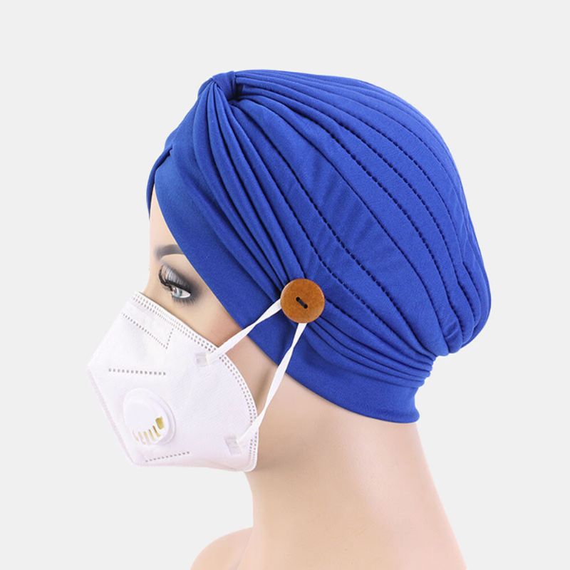 Einfarbige Beanie Im Nationalstil Ansteckbare Ohren Verhindern Strangulation Bandana