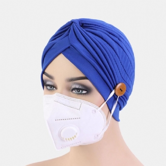 Einfarbige Beanie Im Nationalstil Ansteckbare Ohren Verhindern Strangulation Bandana