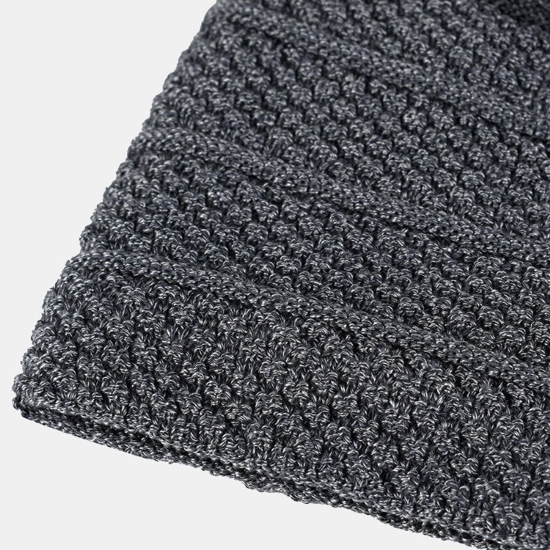 Einfarbige Gestreifte Strickmütze Für Herren Plus Samt Verdicken Wärmende Randlose Beanie-mütze Für Draußen