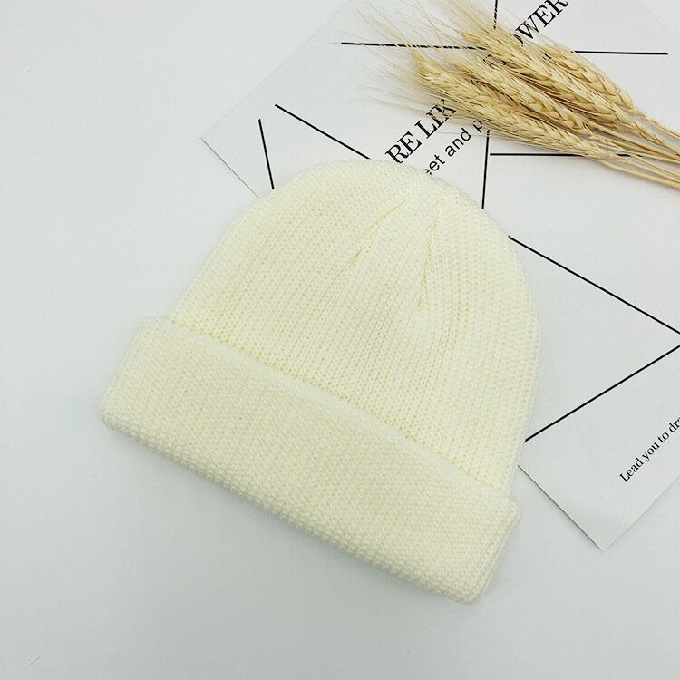 Einfarbige Gestrickte Unisex-wollmütze Totenkopfmütze Beanie-mützen