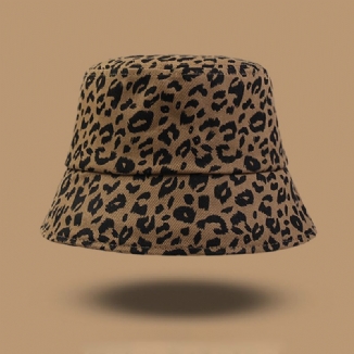 Frauen-baumwollleopard-muster-druck-mode-allgleiches-sonnenschutz-eimer-hut