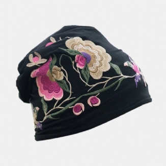 Frauen-baumwollstickerei-blumen-drucken-ethno-art-beanie-hut-atmungsaktive Turban-kappe