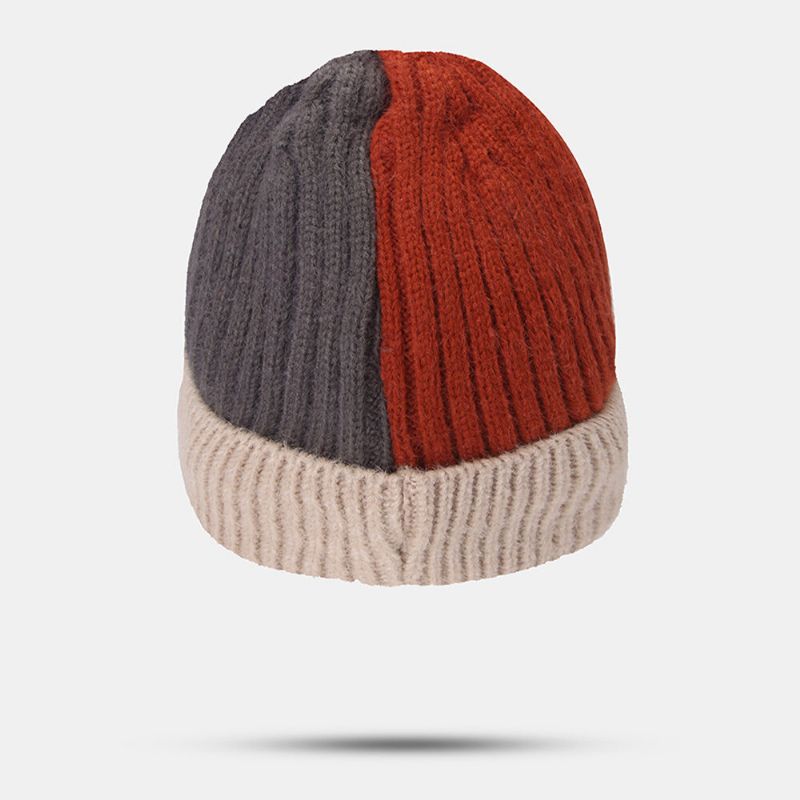 Frauen Buchstabenmuster Wilde Beanie-mütze Weich Verstellbare Warme Herbst-winter-strickmütze