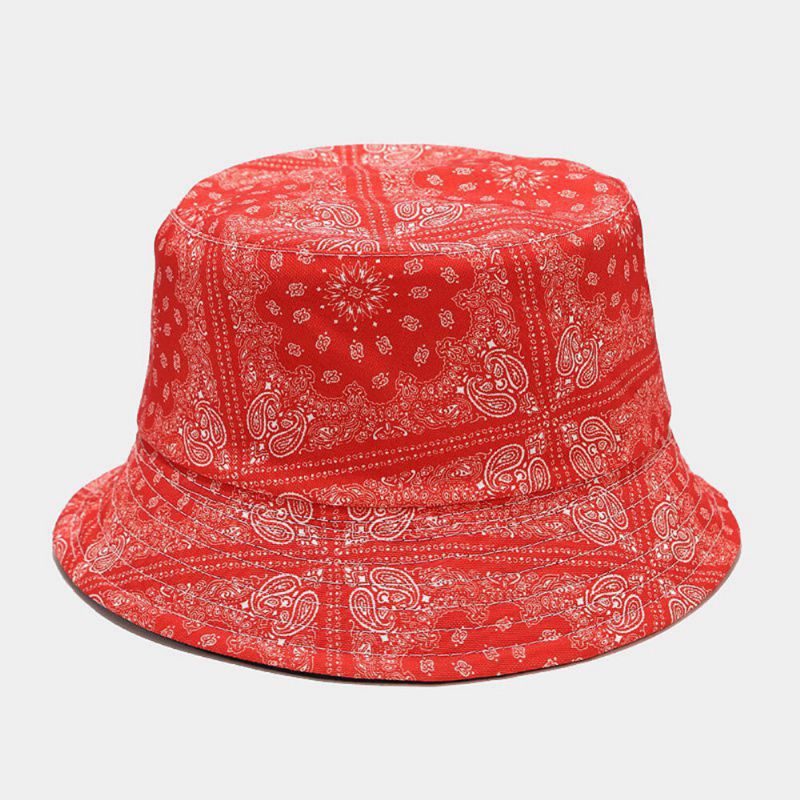 Frauen Doppelseitiger Sommer Uv-schutz Cashew-blumenmuster Stickerei Casual Stilvoller Sonnenhut Bucket Hat