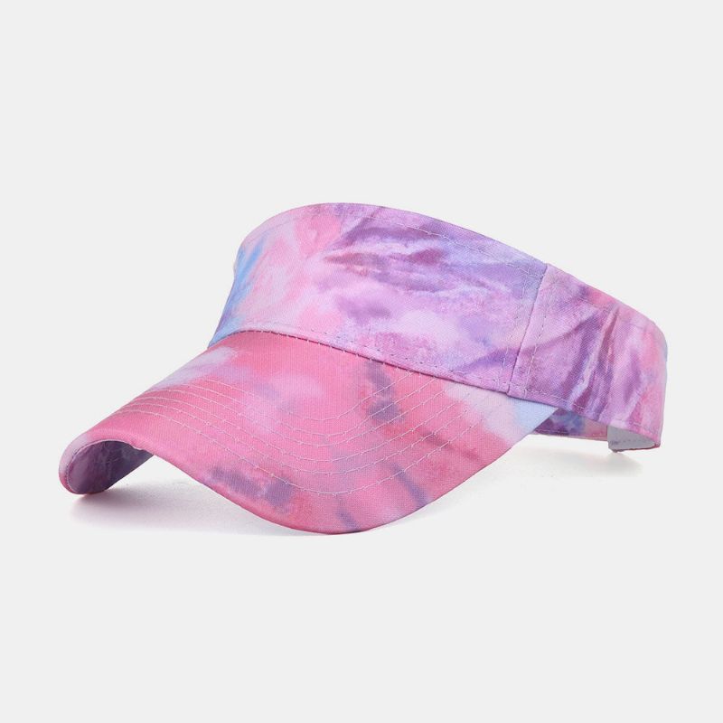 Frauen-farbe-tie-dye-drucken-baseballmütze-mode-sonnenschutz-leerer Zylinder