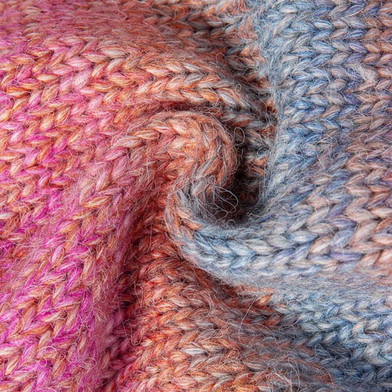 Frauen Mischfarbe Gestrickt Tie-dye Farbverlauf Vintage Mode Wärme Brimless Beanie Mütze