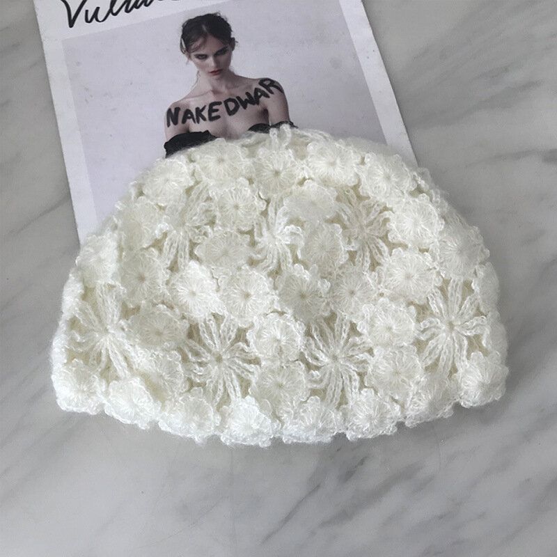 Handgehäkelte Beanie-mützen Für Damen Retro Literarische Lässige Turban-mütze