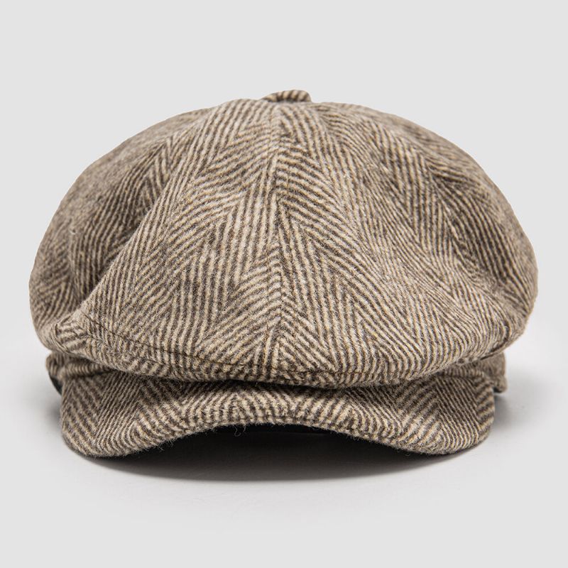 Herren Ballonmützen British Fashion Herringbone Hat Mit Kurzer Krempe Achteckiger Hut Painter Hat