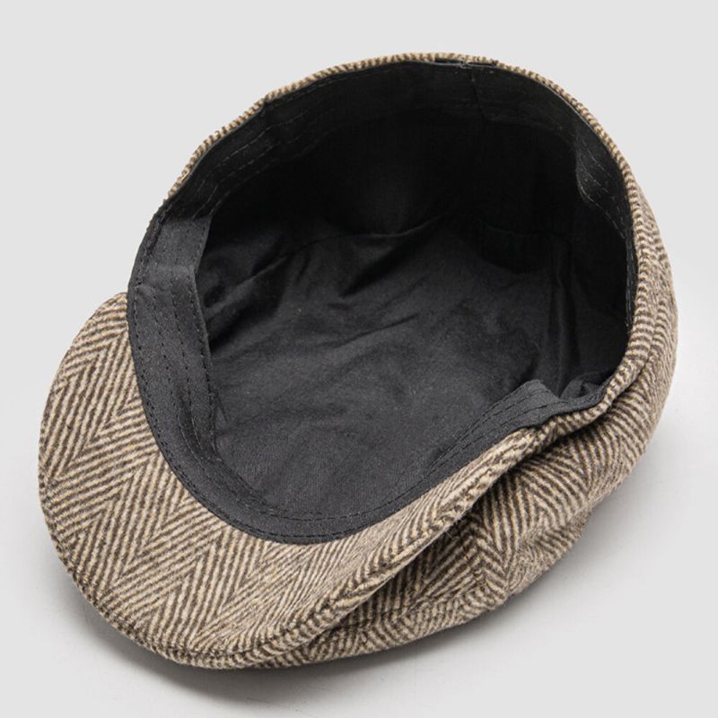 Herren Ballonmützen British Fashion Herringbone Hat Mit Kurzer Krempe Achteckiger Hut Painter Hat