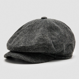 Herren Ballonmützen British Fashion Herringbone Hat Mit Kurzer Krempe Achteckiger Hut Painter Hat