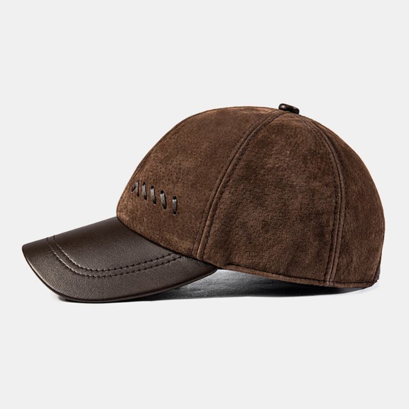 Herren Baseball Cap Retro Freizeit Outdoor Warm Verstellbare Schaffell-fahrermütze