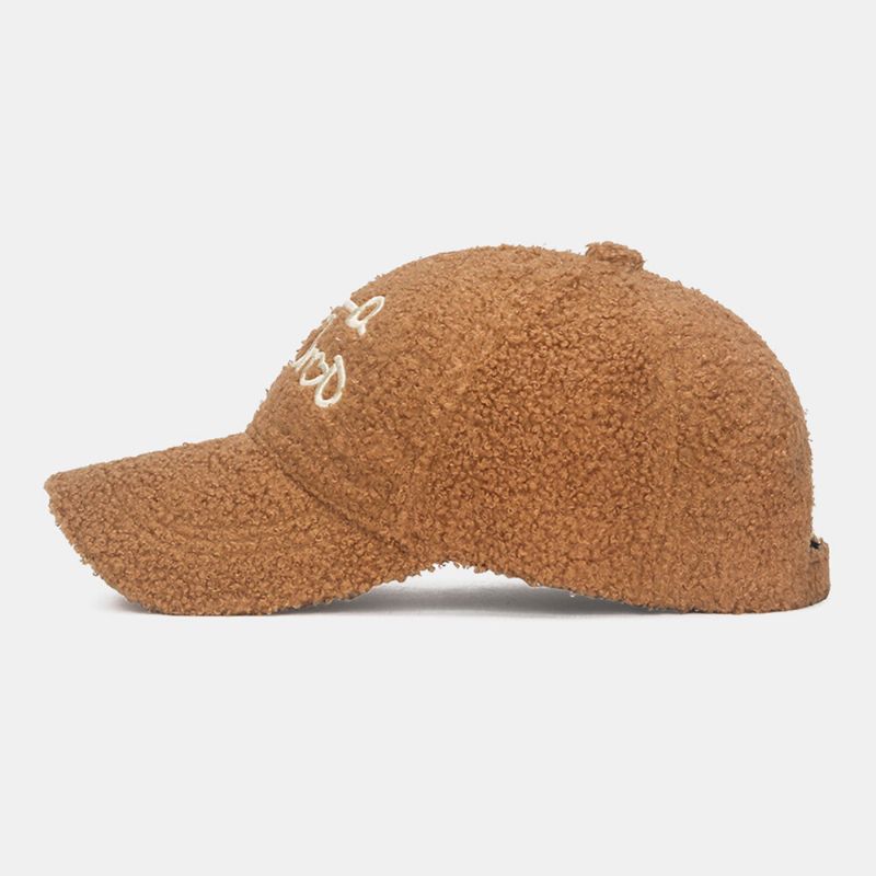 Herren Baseball Cap Teddy Samt Love Letter Stickerei Outdoor All-match Warmth Duck Tongue Cap Damen