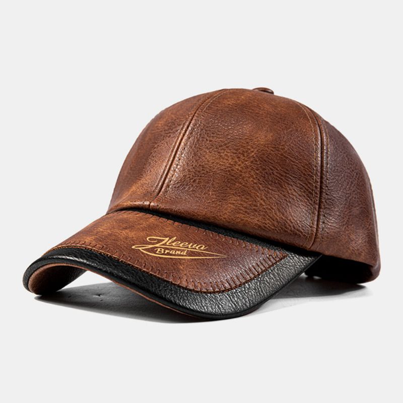 Herren-baseballmütze Pu-nähte Outdoor-sonnenschutz Winddicht Wild Driving Hat