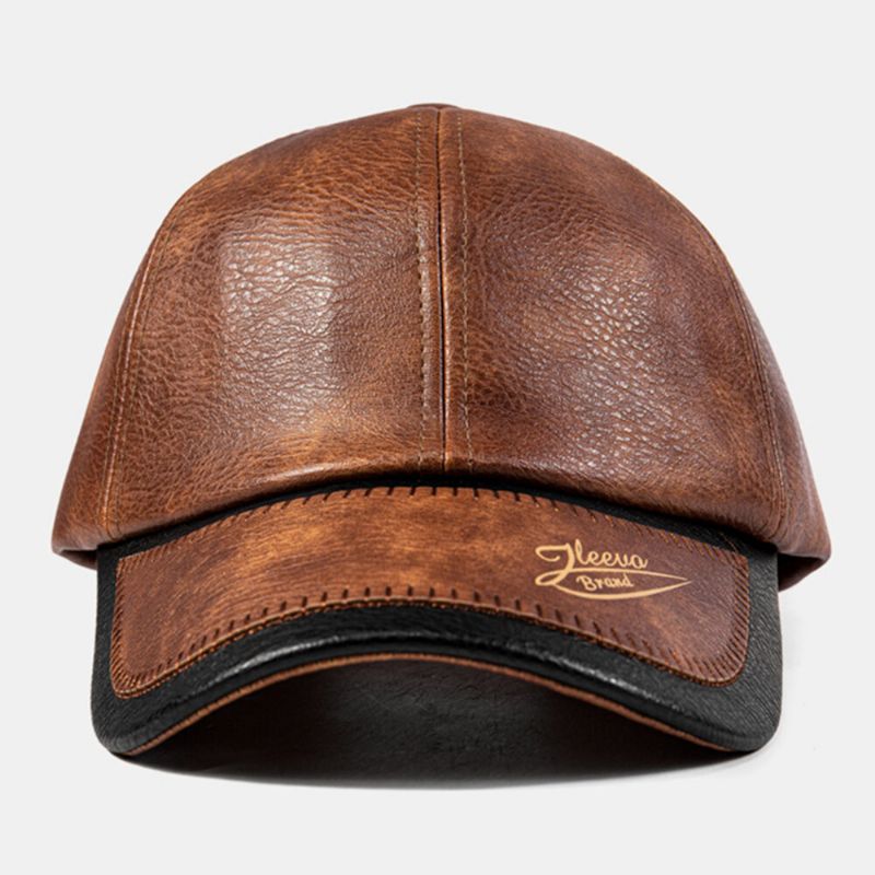 Herren-baseballmütze Pu-nähte Outdoor-sonnenschutz Winddicht Wild Driving Hat