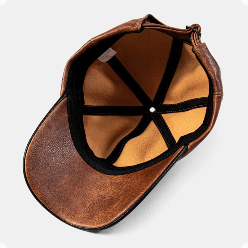 Herren-baseballmütze Pu-nähte Outdoor-sonnenschutz Winddicht Wild Driving Hat