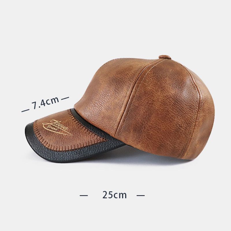 Herren-baseballmütze Pu-nähte Outdoor-sonnenschutz Winddicht Wild Driving Hat