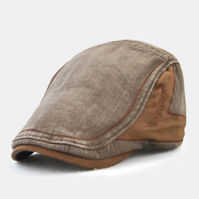 Herren Baskenmütze In Kontrastfarbe Retro Lässig Verstellbare Schiebermütze Ivy Cap Forward Cap