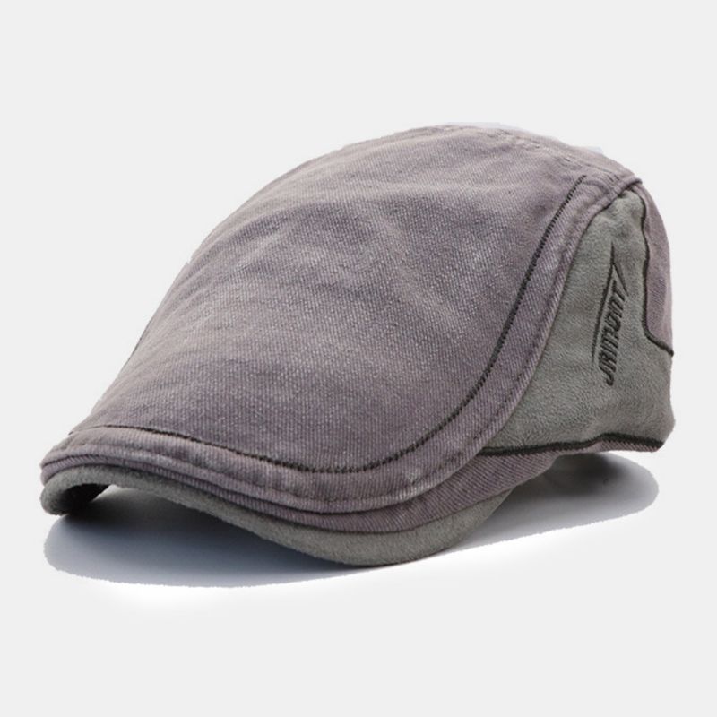 Herren Baskenmütze In Kontrastfarbe Retro Lässig Verstellbare Schiebermütze Ivy Cap Forward Cap