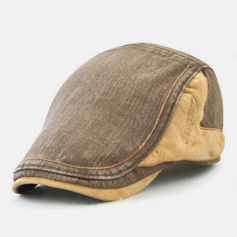 Herren Baskenmütze In Kontrastfarbe Retro Lässig Verstellbare Schiebermütze Ivy Cap Forward Cap