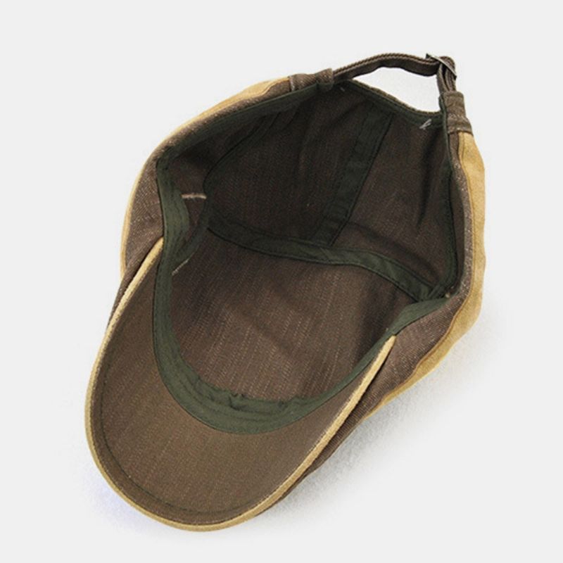 Herren Baskenmütze In Kontrastfarbe Retro Lässig Verstellbare Schiebermütze Ivy Cap Forward Cap