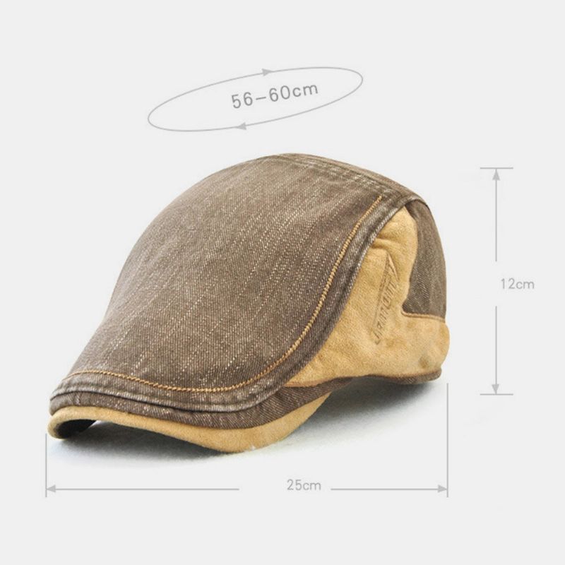 Herren Baskenmütze In Kontrastfarbe Retro Lässig Verstellbare Schiebermütze Ivy Cap Forward Cap