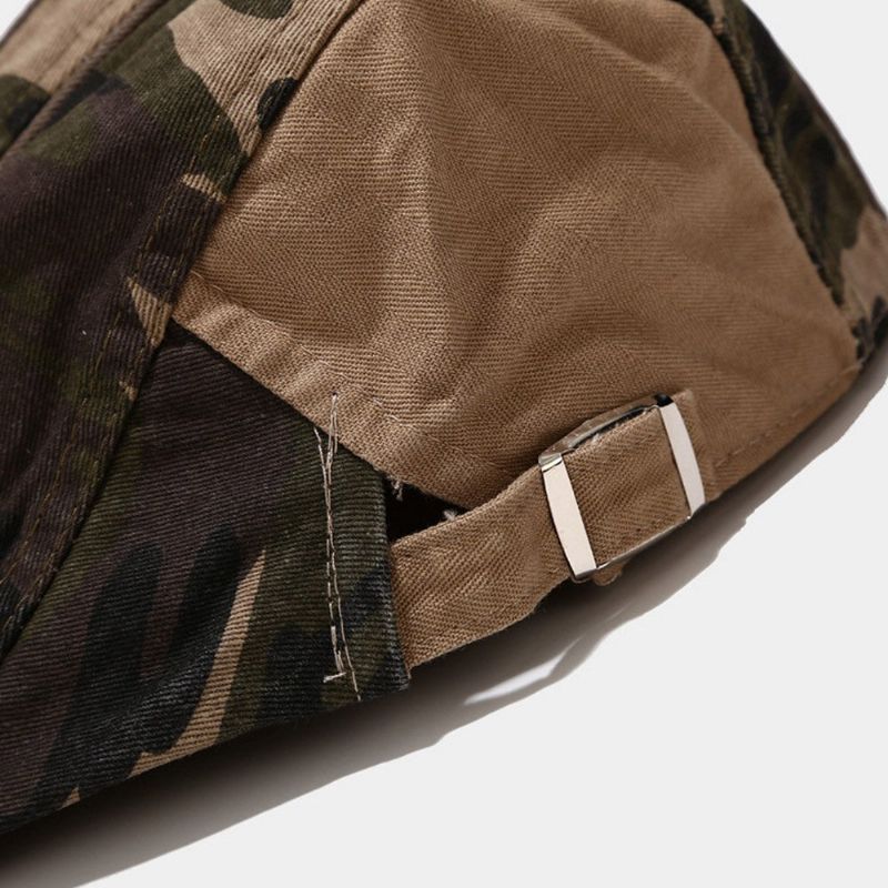 Herren Baumwoll Baskenmütze Camouflage Lässiger Sonnenschutz Forward Hat Schiebermütze