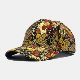 Herren-baumwoll-blumen-overlay-muster Bunte Lässige Gold-linien-sonnenschirm-baseball-mütze