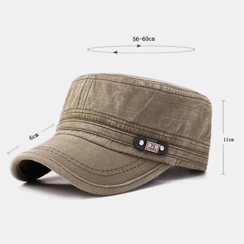 Herren-baumwoll-normallack-make-old Outdoor Casual Sunshade Military Cap Flat Hat