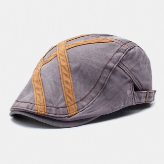 Herren Baumwoll-patchwork Retro-sonnenschutz-sonnenschutz Barett-mütze Forward Cap Flat Hat