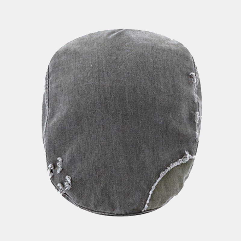 Herren Baumwolle Distressed Worn Hole Barets Letter Stickerei Atmungsaktive Forward Cap Flatcap