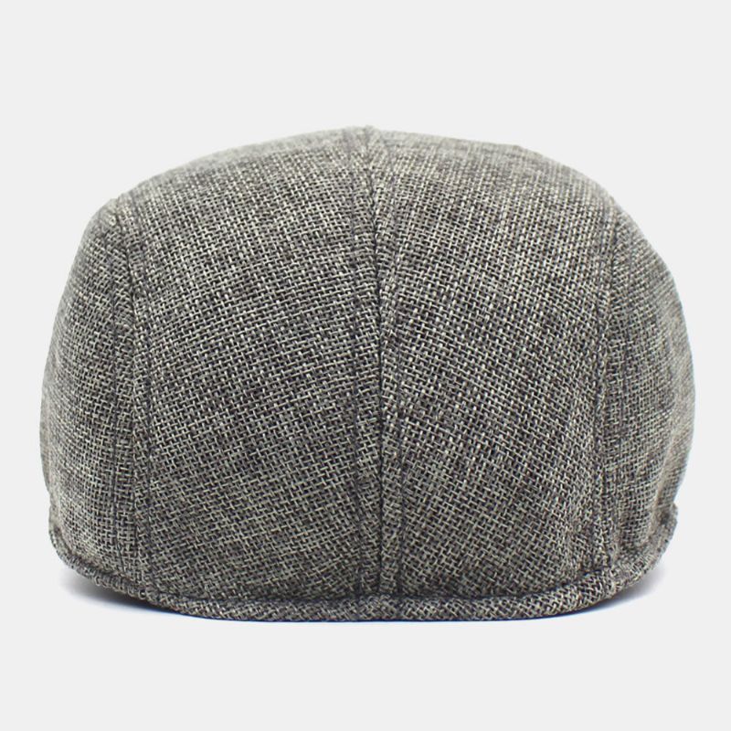 Herren Baumwolle Einfarbig Retro Casual Atmungsaktiver Sonnenschirm Forward Cap Baskenmütze Flatcap