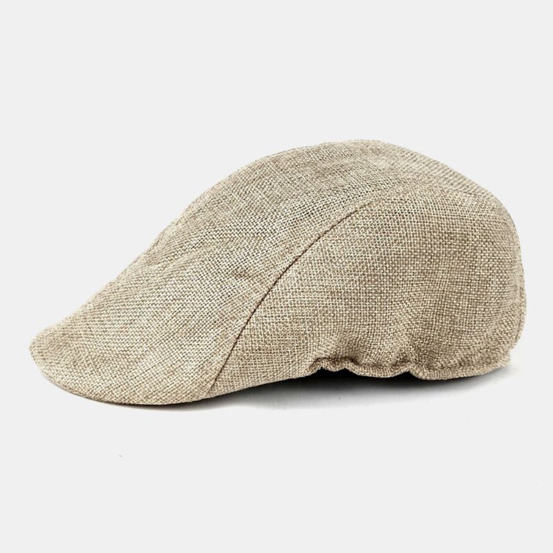 Herren Baumwolle Einfarbig Retro Casual Atmungsaktiver Sonnenschirm Forward Cap Baskenmütze Flatcap