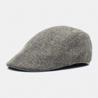 Herren Baumwolle Einfarbig Retro Casual Atmungsaktiver Sonnenschirm Forward Cap Baskenmütze Flatcap