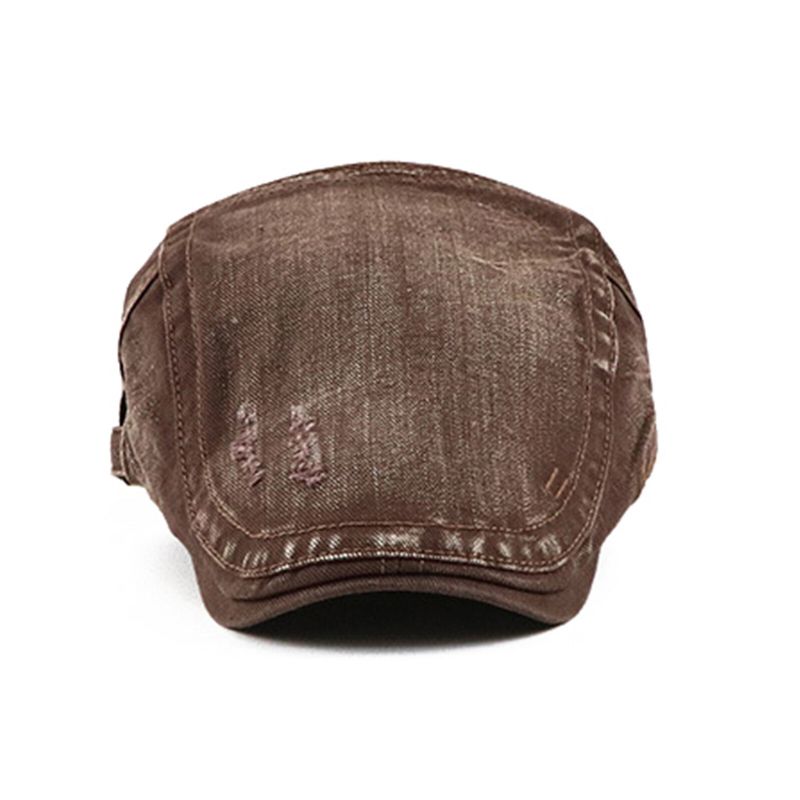 Herren Baumwolle Gewaschen Distressed Einfache Gestickte Buchstaben Outdoor Casual Barett Sonnenhut Flache Kappe