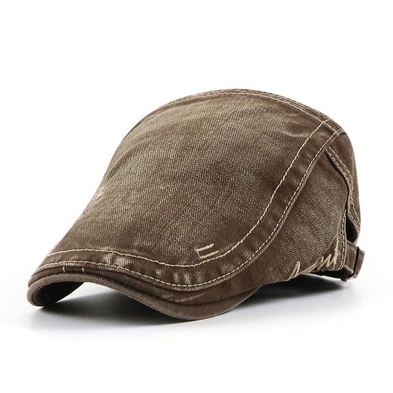 Herren Baumwolle Gewaschen Distressed Einfache Gestickte Buchstaben Outdoor Casual Barett Sonnenhut Flache Kappe