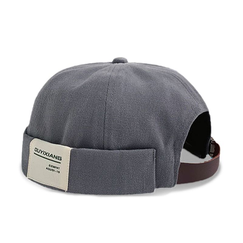 Herren Baumwolle Letter Label Casual All-match Verstellbare Randlose Beanie Landlord Caps Skull Caps