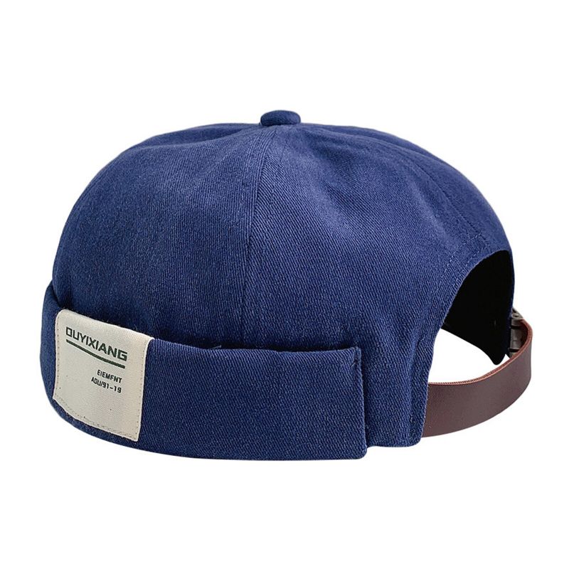 Herren Baumwolle Letter Label Casual All-match Verstellbare Randlose Beanie Landlord Caps Skull Caps