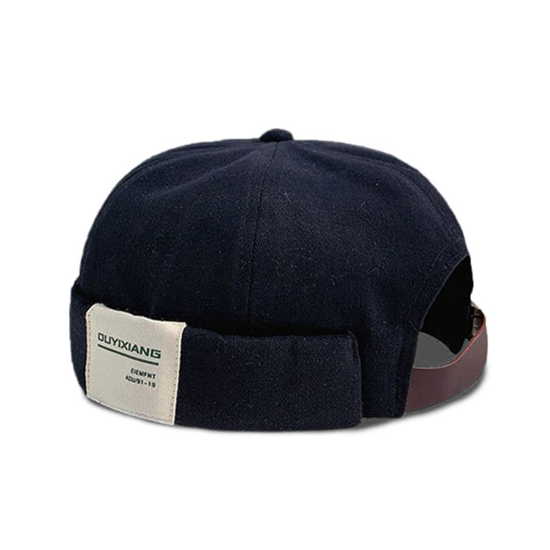 Herren Baumwolle Letter Label Casual All-match Verstellbare Randlose Beanie Landlord Caps Skull Caps