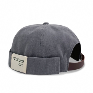 Herren Baumwolle Letter Label Casual All-match Verstellbare Randlose Beanie Landlord Caps Skull Caps