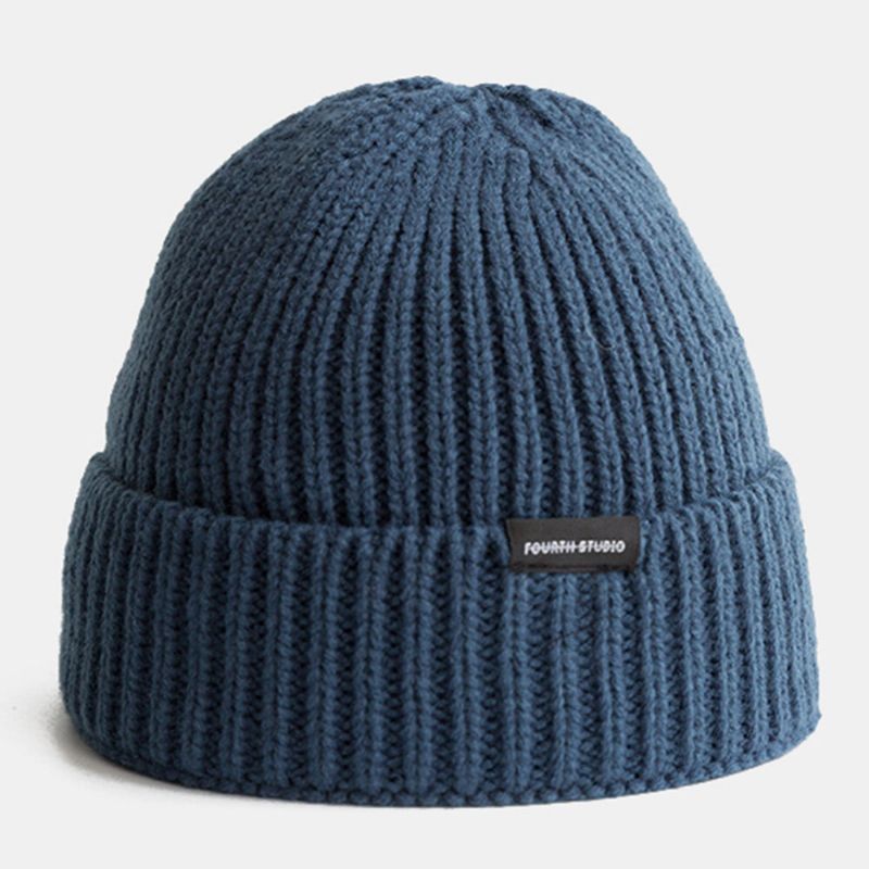 Herren Beanie Mütze Gestrickt Letters Label All-match Wärme Landlord Cap Totenkopfmütze Für Damen