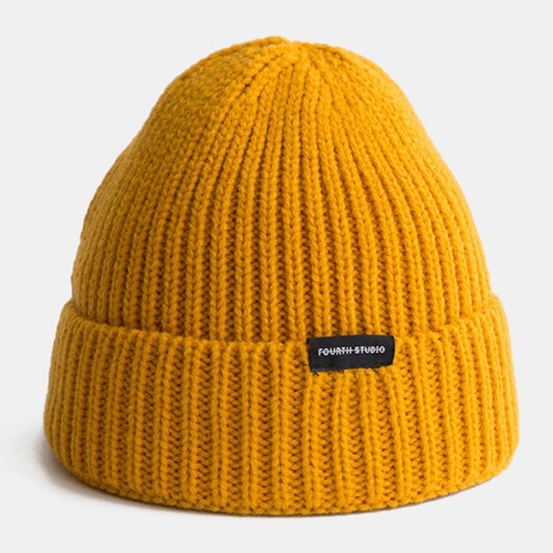 Herren Beanie Mütze Gestrickt Letters Label All-match Wärme Landlord Cap Totenkopfmütze Für Damen