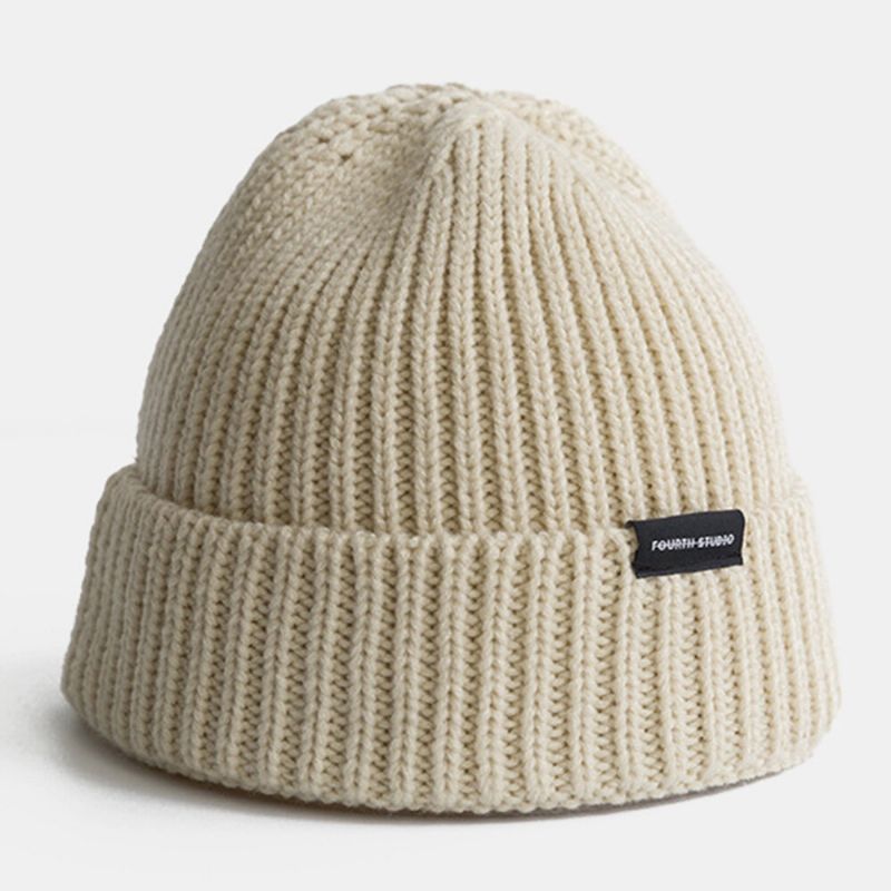 Herren Beanie Mütze Gestrickt Letters Label All-match Wärme Landlord Cap Totenkopfmütze Für Damen