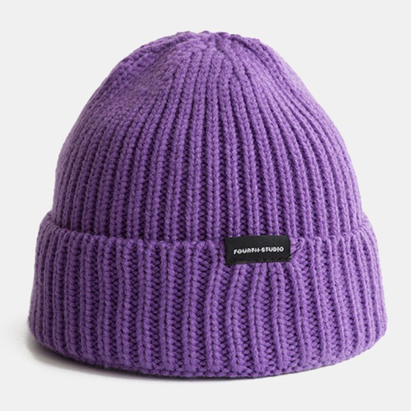 Herren Beanie Mütze Gestrickt Letters Label All-match Wärme Landlord Cap Totenkopfmütze Für Damen