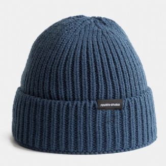 Herren Beanie Mütze Gestrickt Letters Label All-match Wärme Landlord Cap Totenkopfmütze Für Damen