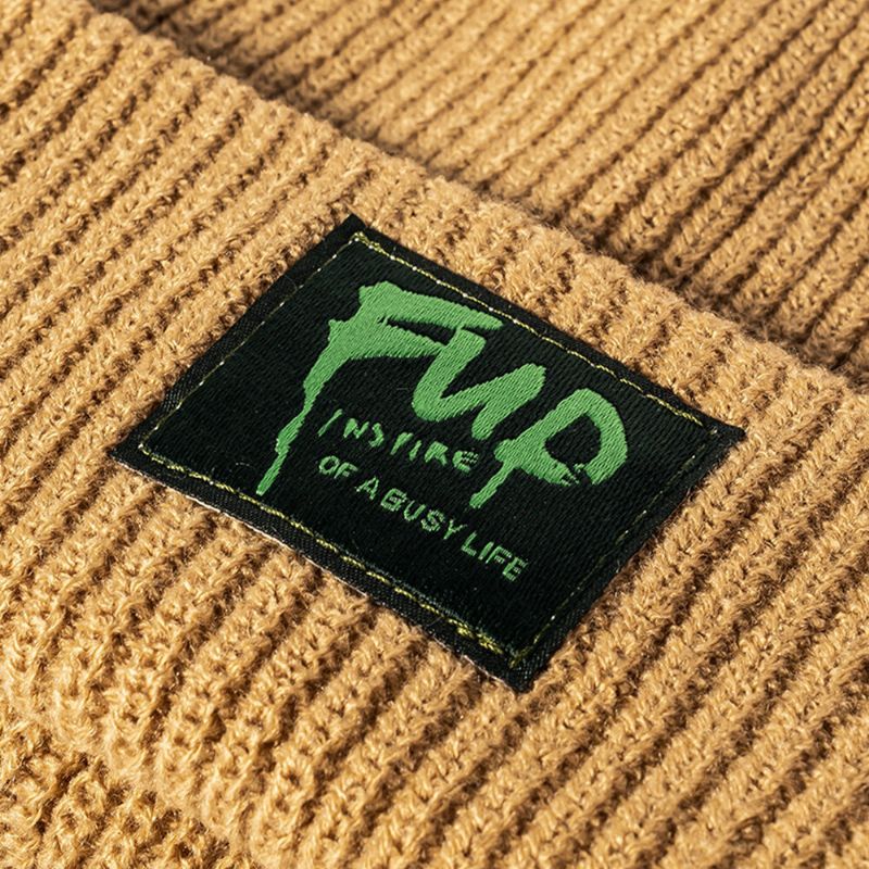 Herren Beanie-mütze Gestrickter Jacquard-buchstaben-patch Warme All-match-schädelmütze Für Damen