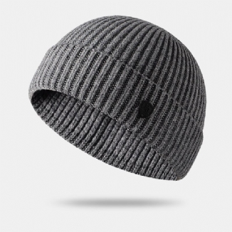 Herren Beanie Mützen Gestrickt Letter Label All-match Verdicken Wärme Landlord Cap Skull Cap