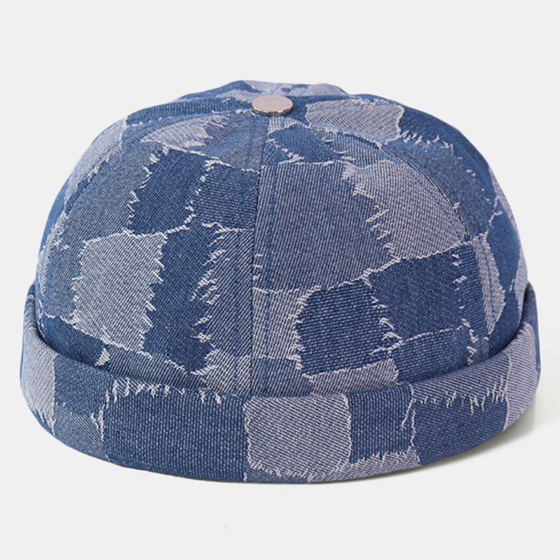 Herren Casual Landlord Caps Skull Caps Patchwork Cowboy Denim Hut