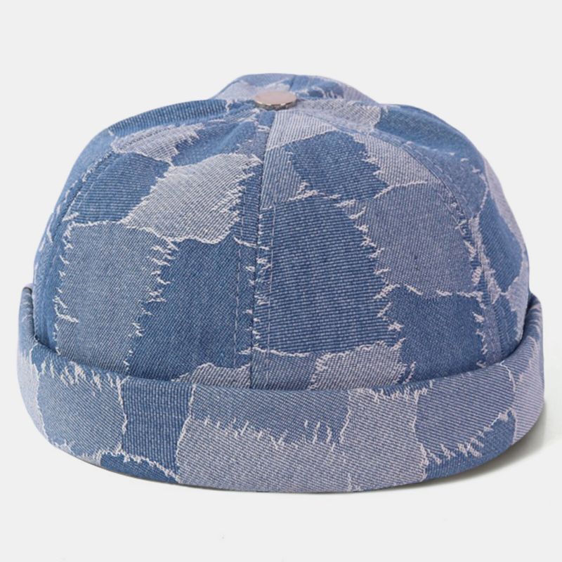 Herren Casual Landlord Caps Skull Caps Patchwork Cowboy Denim Hut