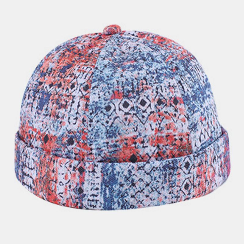 Herren Damen Baumwolle Bunt Hip-hop Verstellbarer Sonnenschirm Dünne Landlord Cap Brimless Beanie Skull Cap